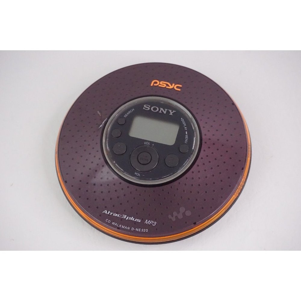 Sony Psyc CD Walkman Atrac3 Plus MP3 D-NE320 Orange Brown Black Player Powers On